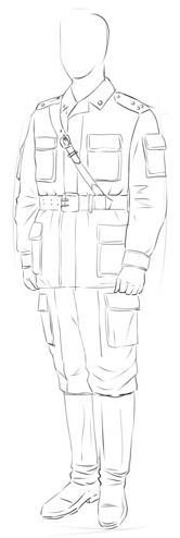 Солдат сбоку рисунок