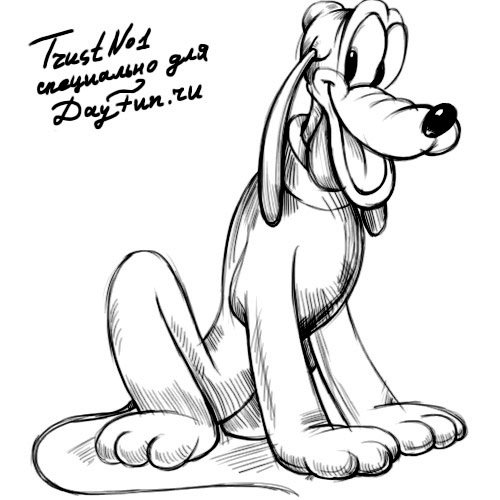 Плуто для срисовки