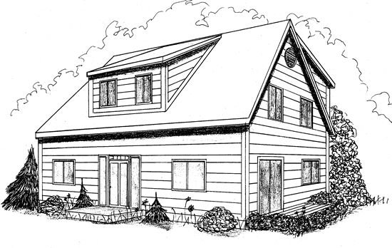 Деревенские дома в перспективе