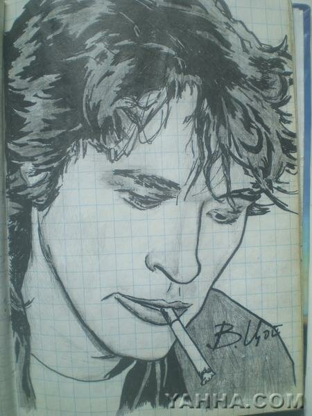 Виктор Цой рисунок детский