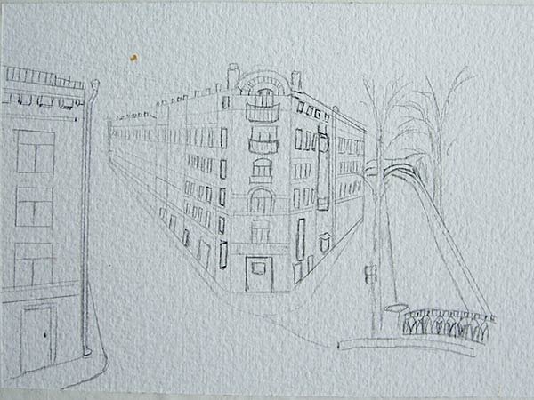 Графический архитектурный пейзаж