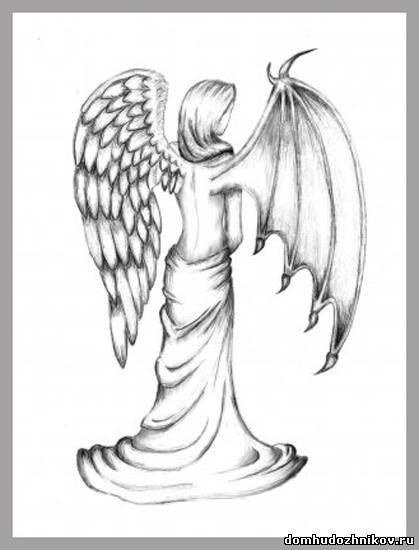Ангел рисунок карандашом для срисовки