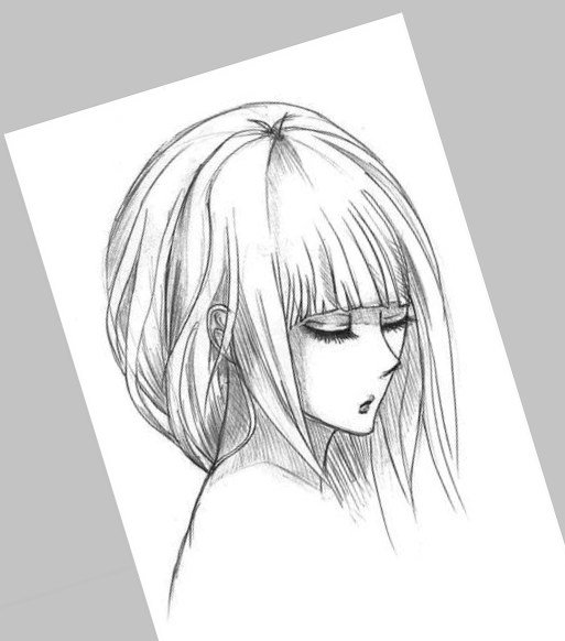 Аниме карандашом с каре