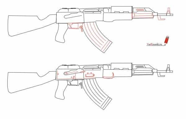 Автомат рисунок карандашом