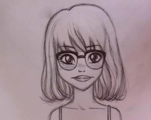 Девочка с большими глазами рисунок карандашом