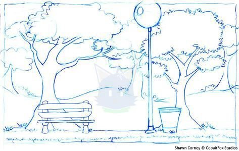 Зарисовки людей в парке