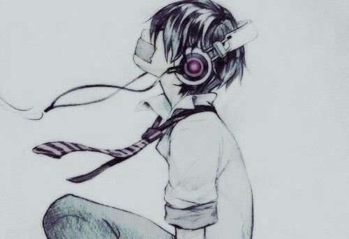 Девушка в наушниках рисунок карандашом