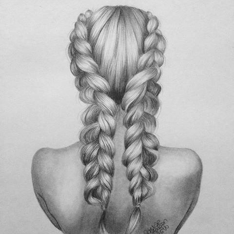 Косы карандашом