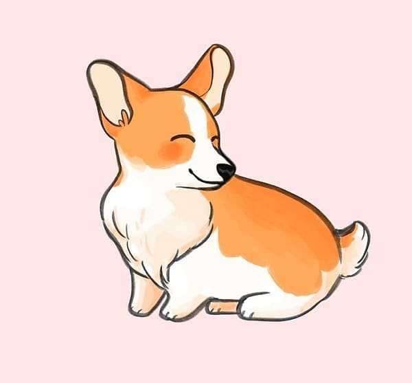 Вельш корги рисунок легкий