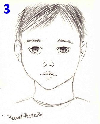 Лицо мальчика рисунок карандашом
