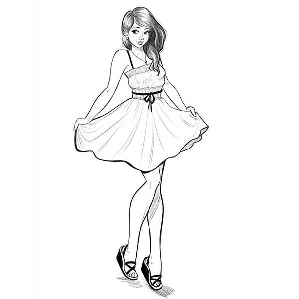 Девушка в платье карандашом