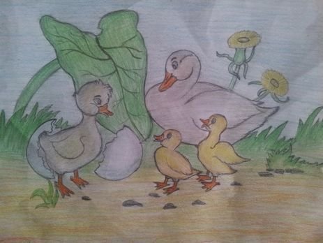 Рисунок к сказке Андерсена Гадкий утенок