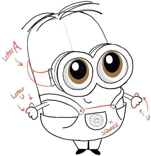 Миньоны карандашом для срисовки