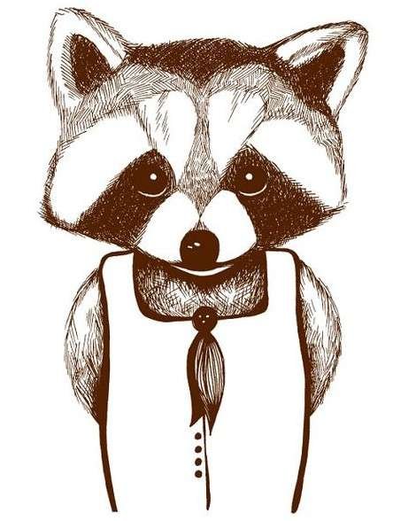 Енот рисунок для срисовки