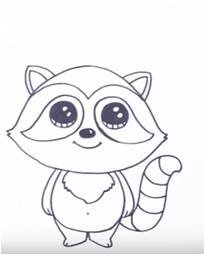 Енот рисунок для срисовки легкие