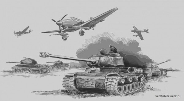 Танковый бой карандашом