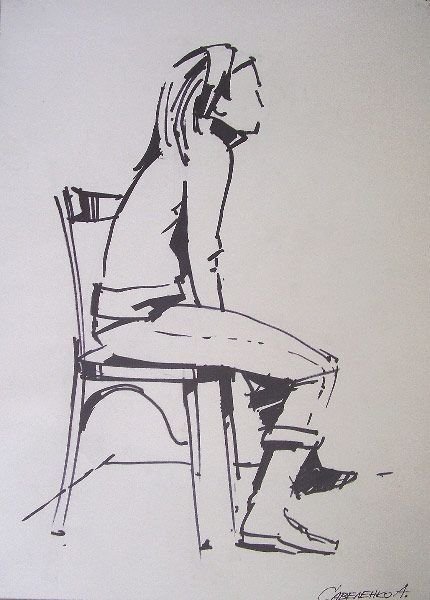 Наброски фигуры человека маркером