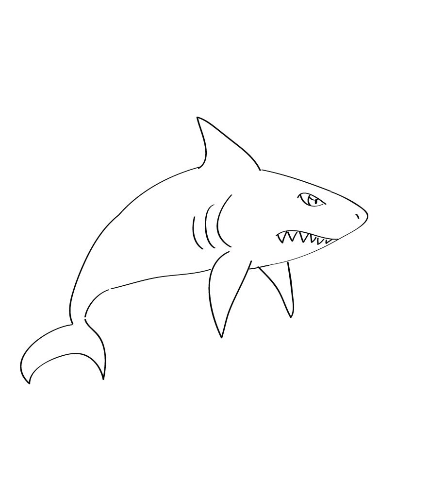 Нарисовать акулу