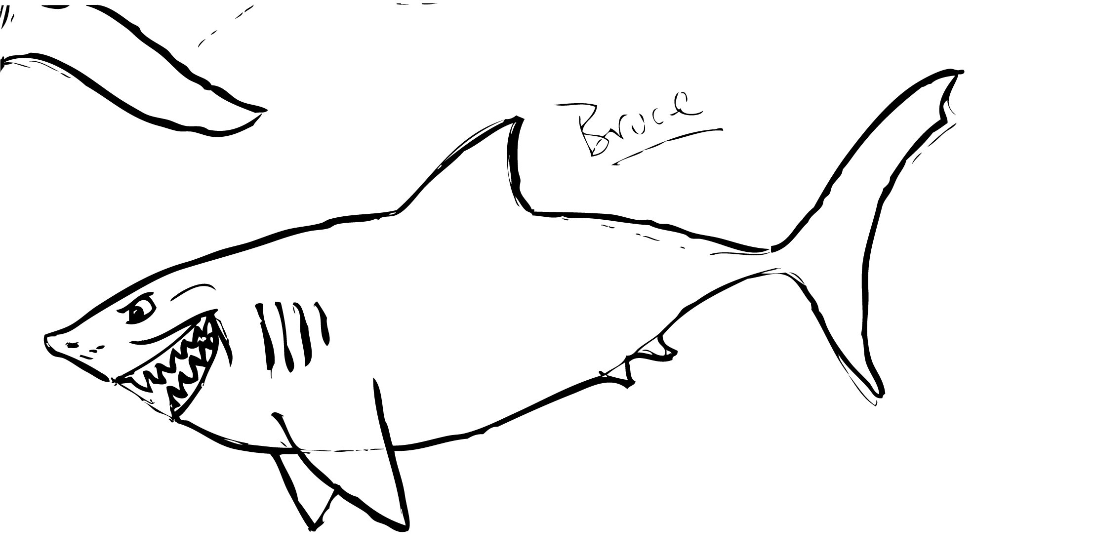 Акула карандашом для детей