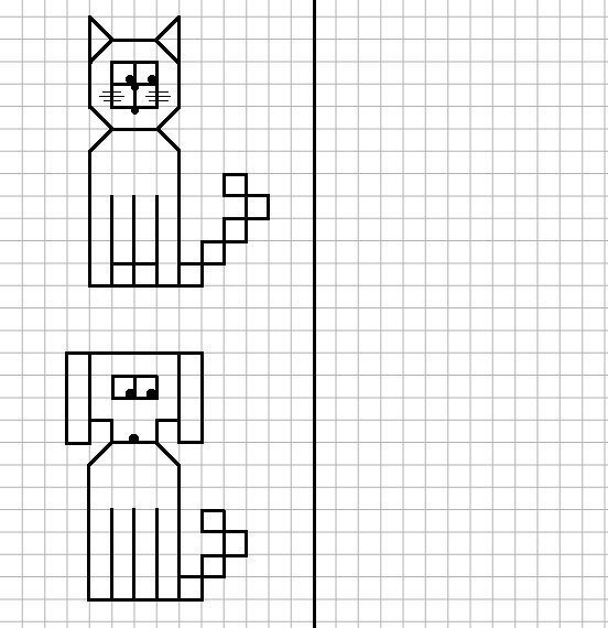 Повторить рисунок по клеточкам