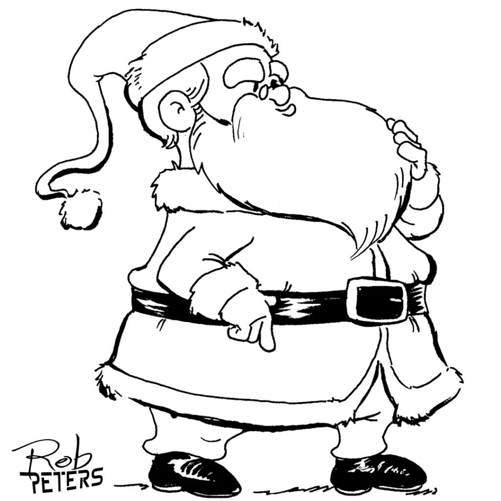 Santa рисунок карандашом