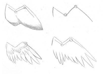 Как нарисовать Крылья поэтапно