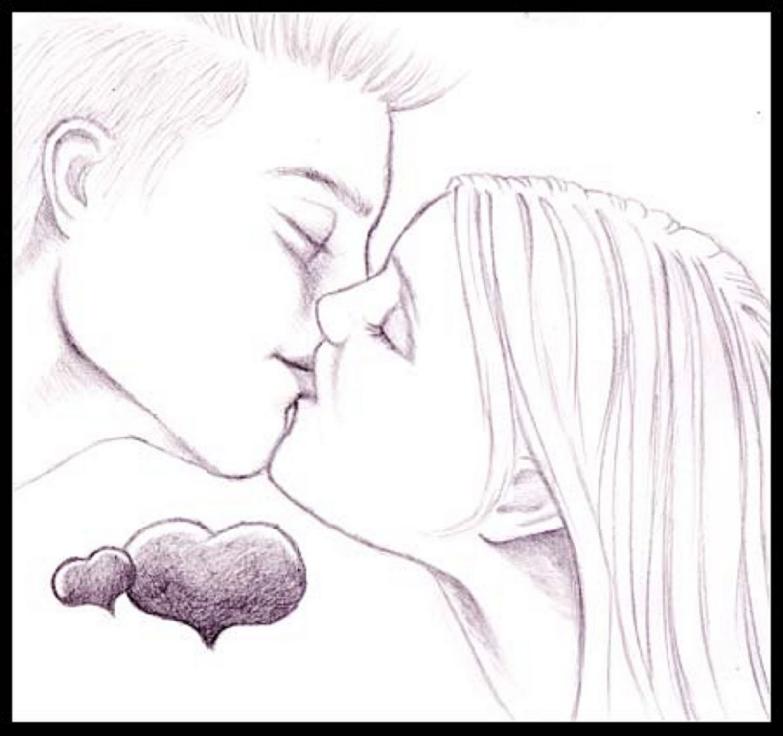 Красивые рисунки для срисовки поцелуй