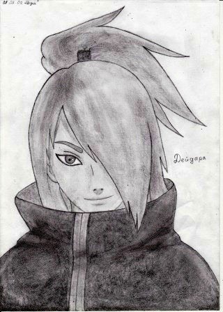 Аниме Наруто Дейдара карандашом