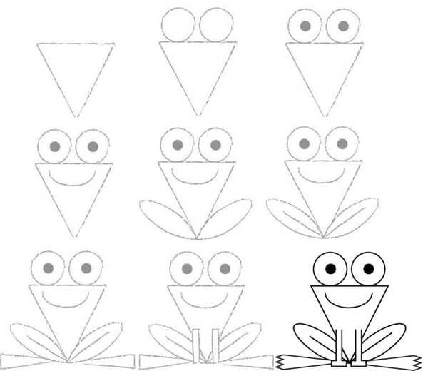 Лягушка поэтапное рисование для детей