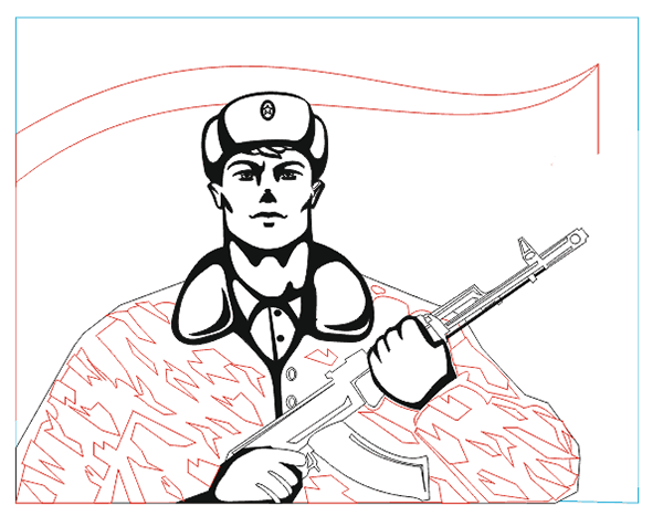 Рисунок на 23 февраля карандашом