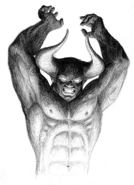 Демон карандашом