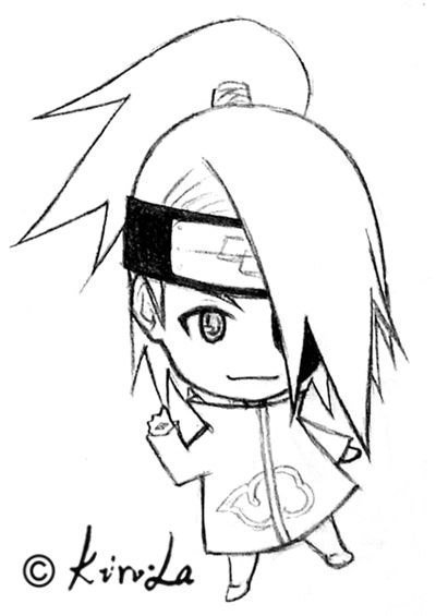 Дейдара Чиби карандашом