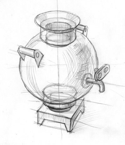 Самовар контур сбоку