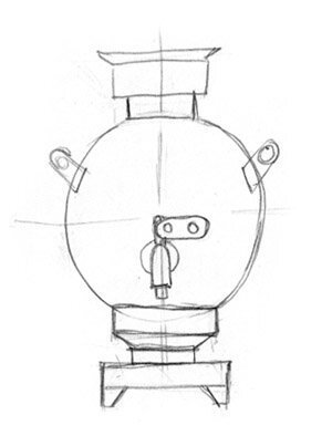 Самовар раскраска для детей