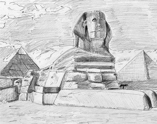 Поэтапное рисование сфинкса