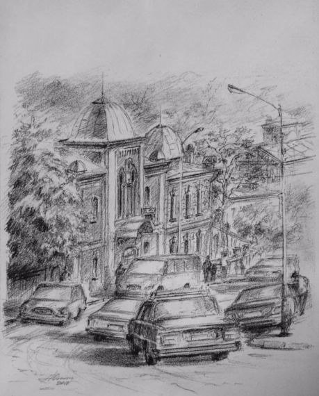 Архитектурный пейзаж в графике