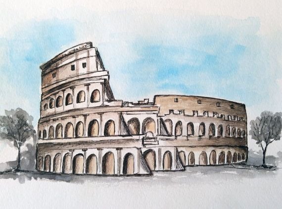 Колизей в Риме рисунок