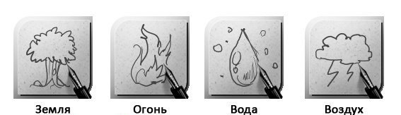 Рисунки карандашом вода земля воздух огонь