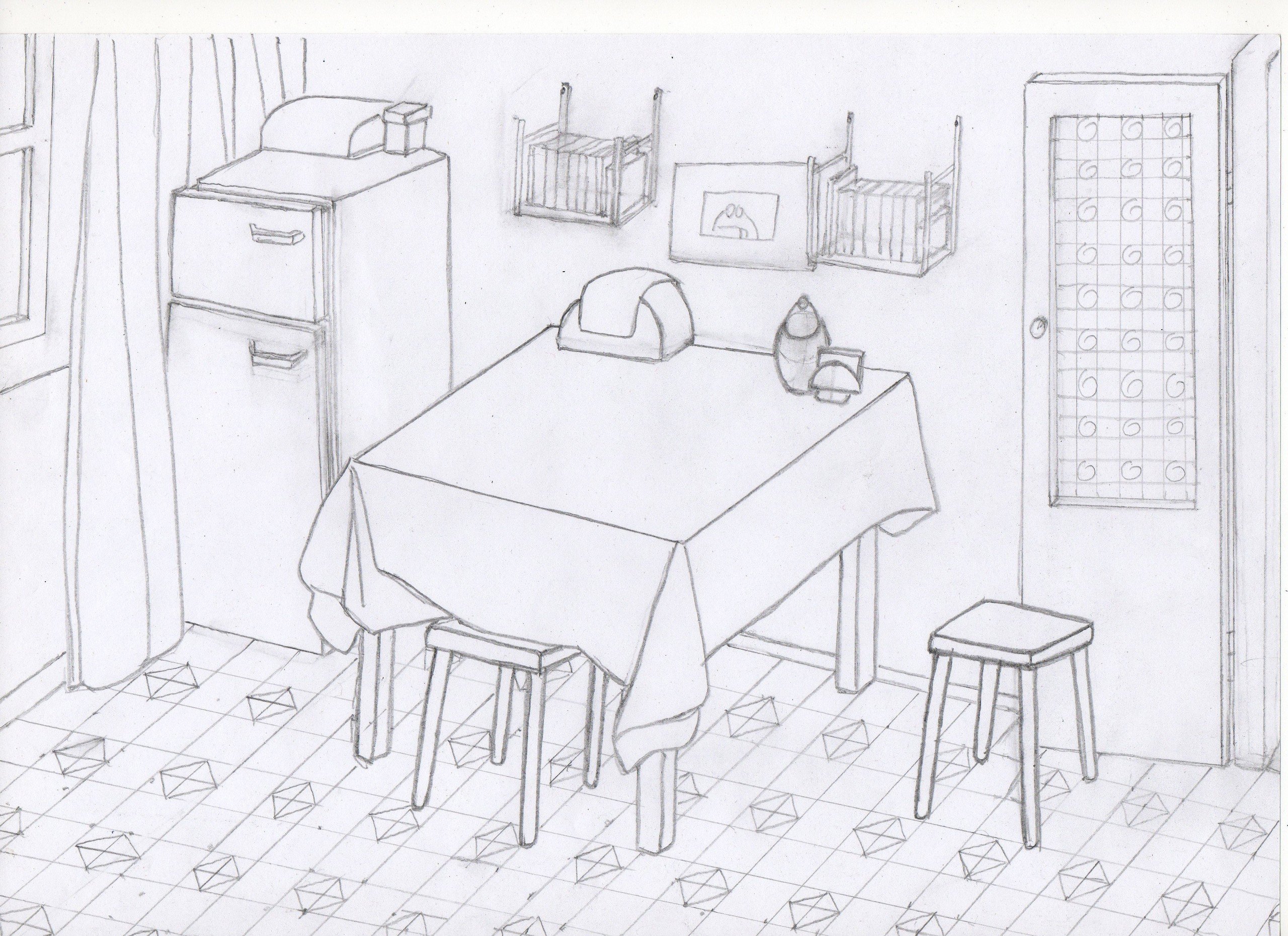 Рисунки кухни для срисовки