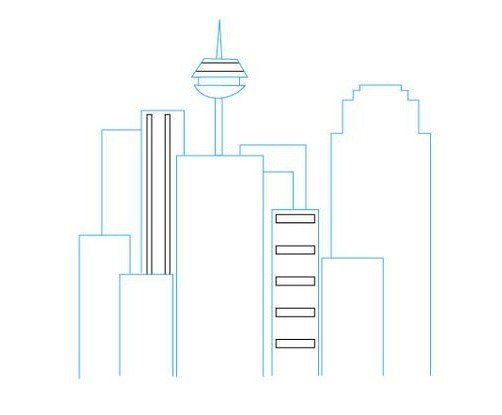 Город будущего рисунок легкий