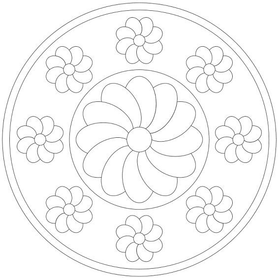 Тарелка раскраска для детей