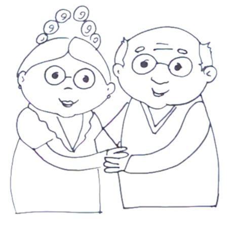 Дедушка рисунок карандашом для детей