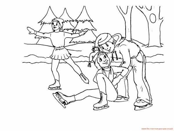 Раскраски для детей зимние игры и забавы