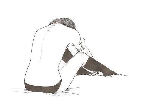 Мужская спина карандашом