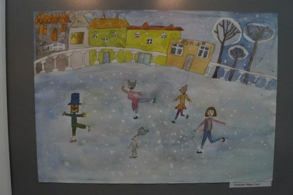 Рисование дети на катке