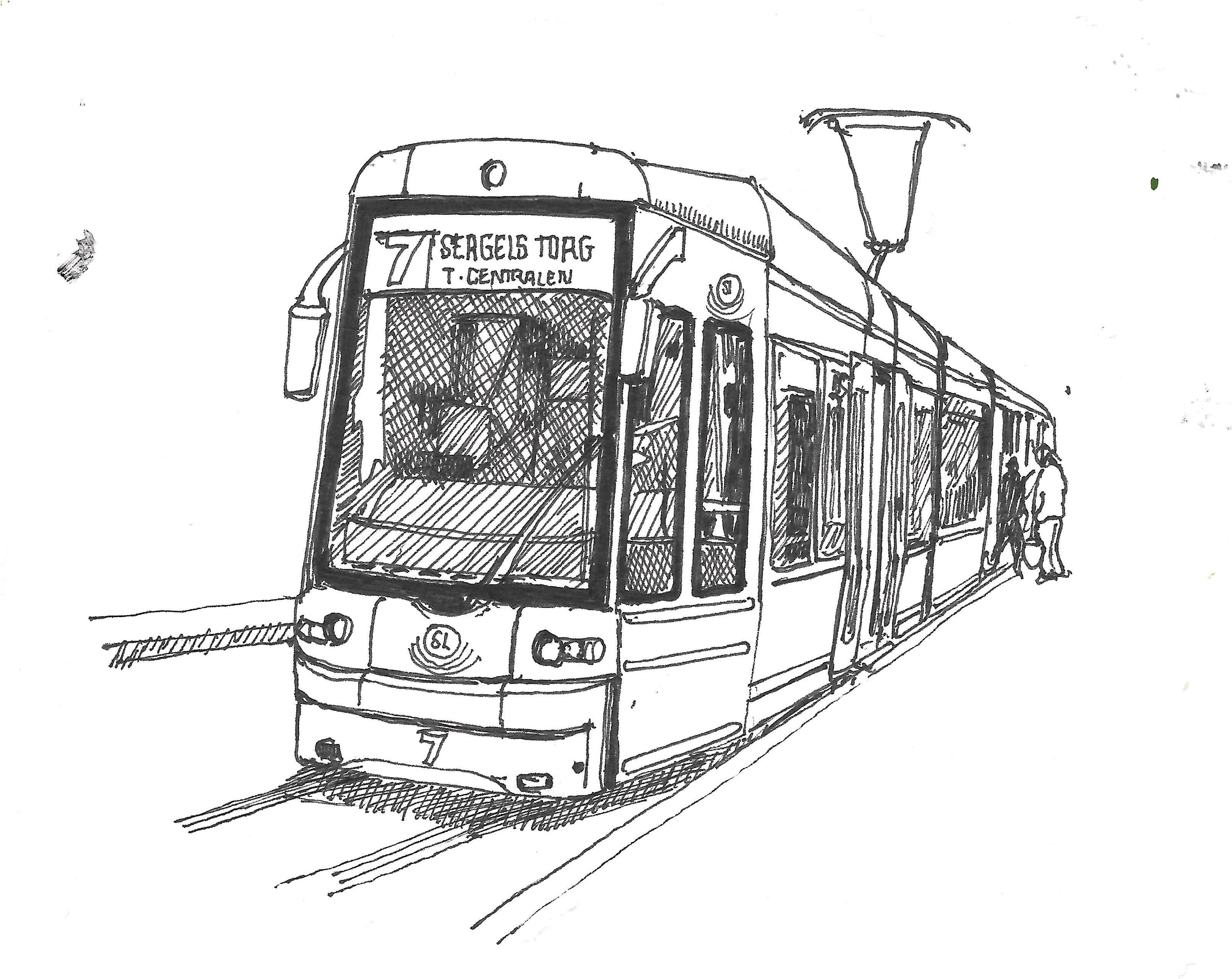 Трамвай зарисовка