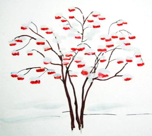 Раскраска веточка рябины для малышей