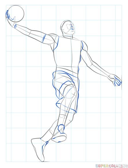Слэм-данк в баскетболе рисунок