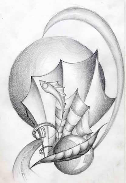 Абстракция карандашом