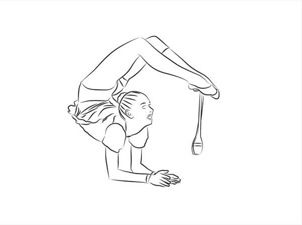 Гимнастка рисунок карандашом